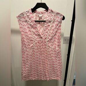 Rikshaw Design pink and white tunic top or beach cover up